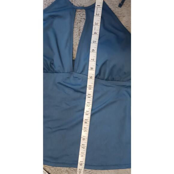 Mynah Womens Size Large Ocean Halter Swimsuit Tankini Top Removable Cups Nwt New - Picture 4 of 8